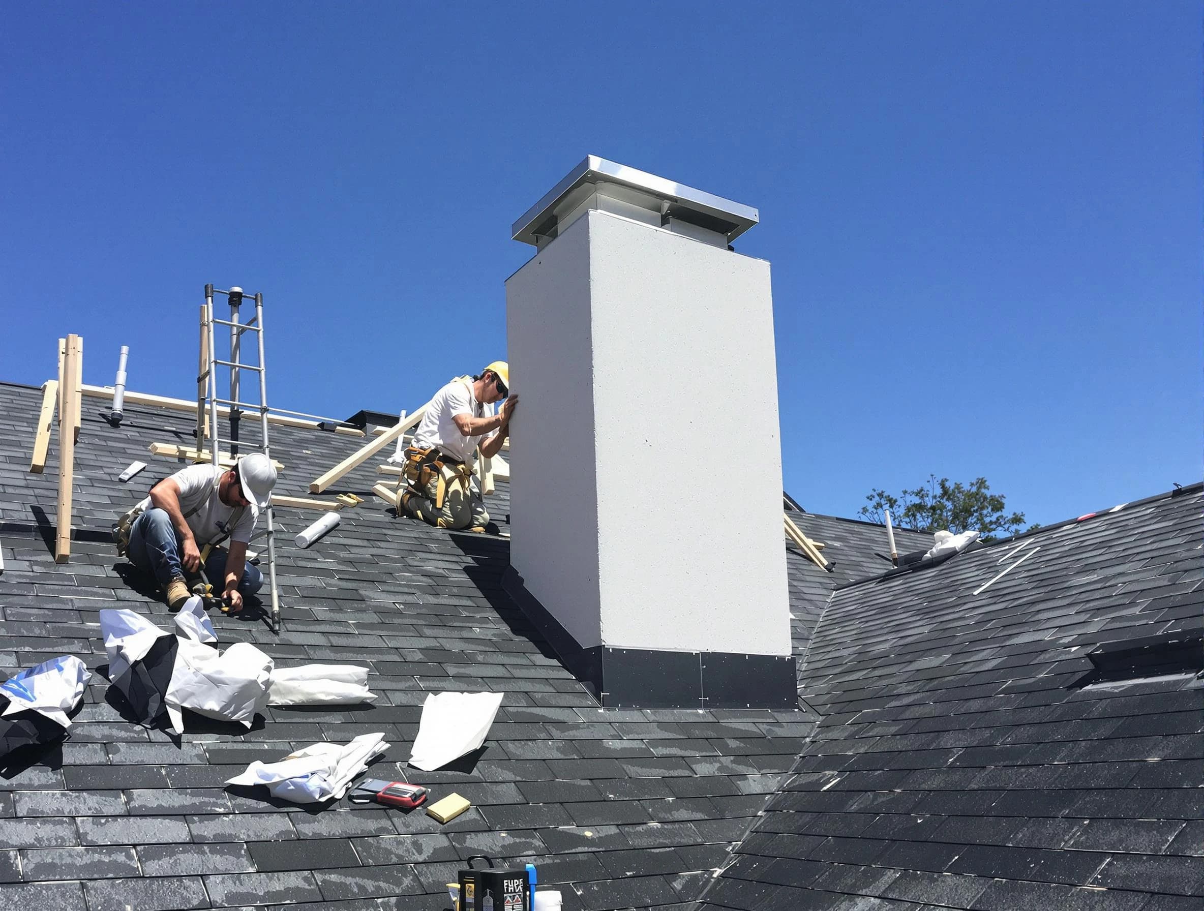 Holt Chimney Sweep crew installing a new chimney in Holt, AL