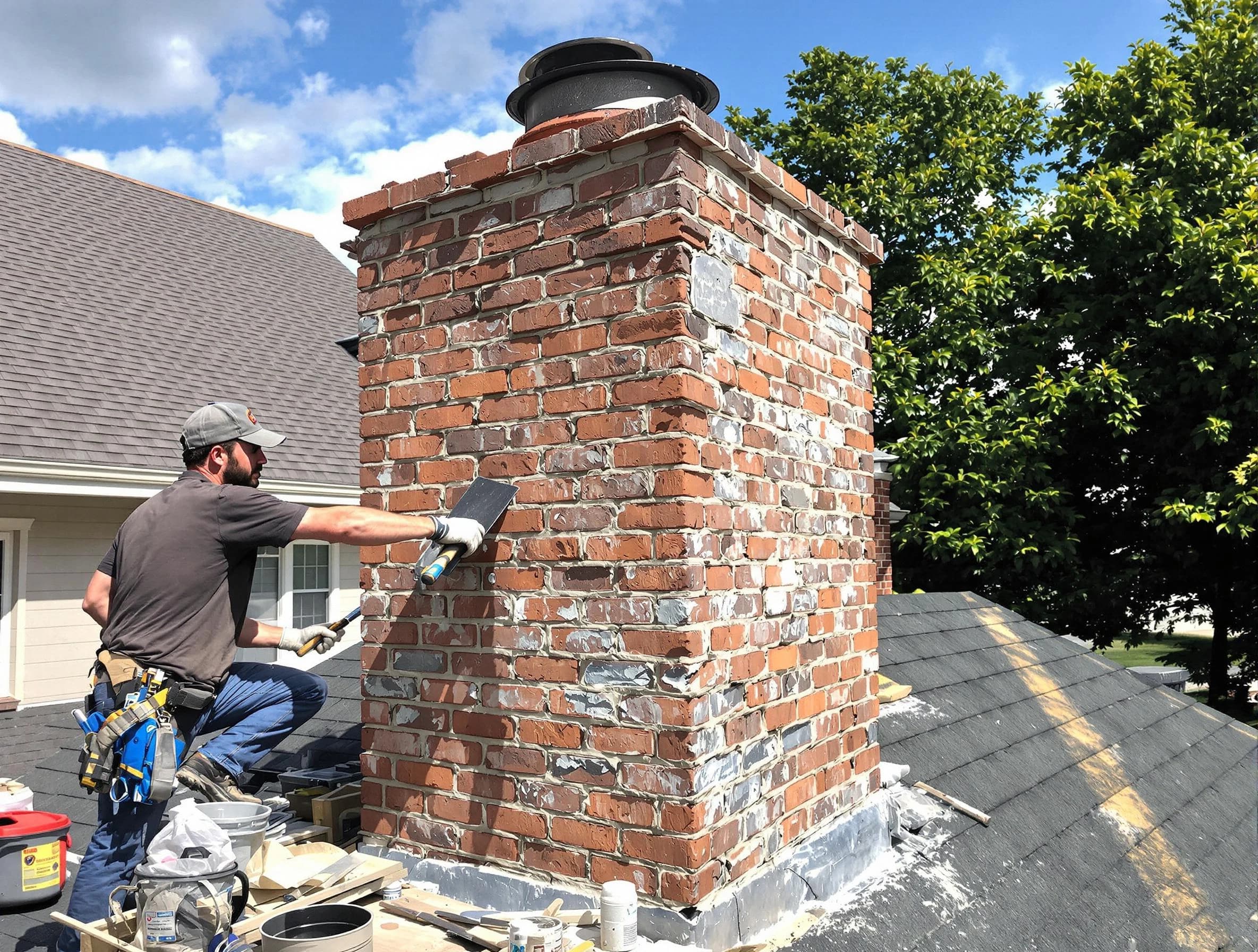 Completed chimney rebuild by Holt Chimney Sweep in Holt, AL