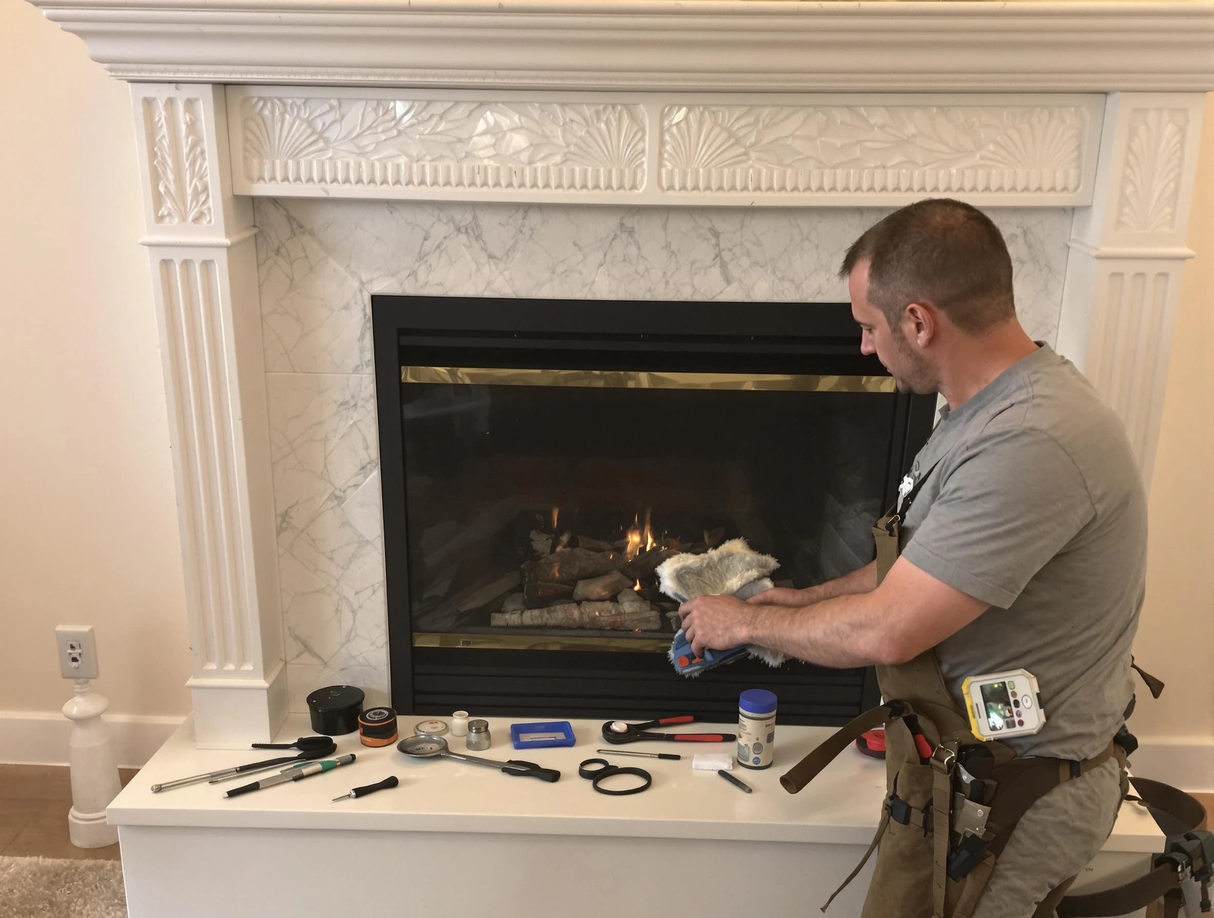 Holt Chimney Sweep performing fireplace maintenance in Holt, AL
