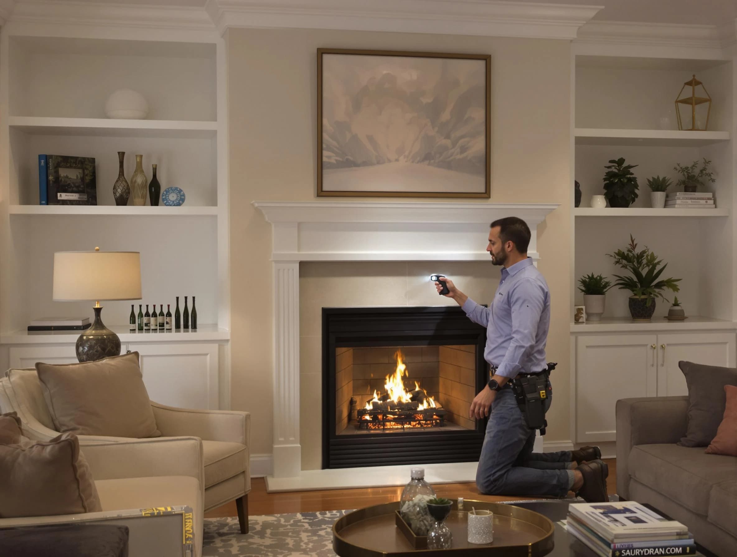 Holt Chimney Sweep conducting a fireplace safety inspection in Holt, AL