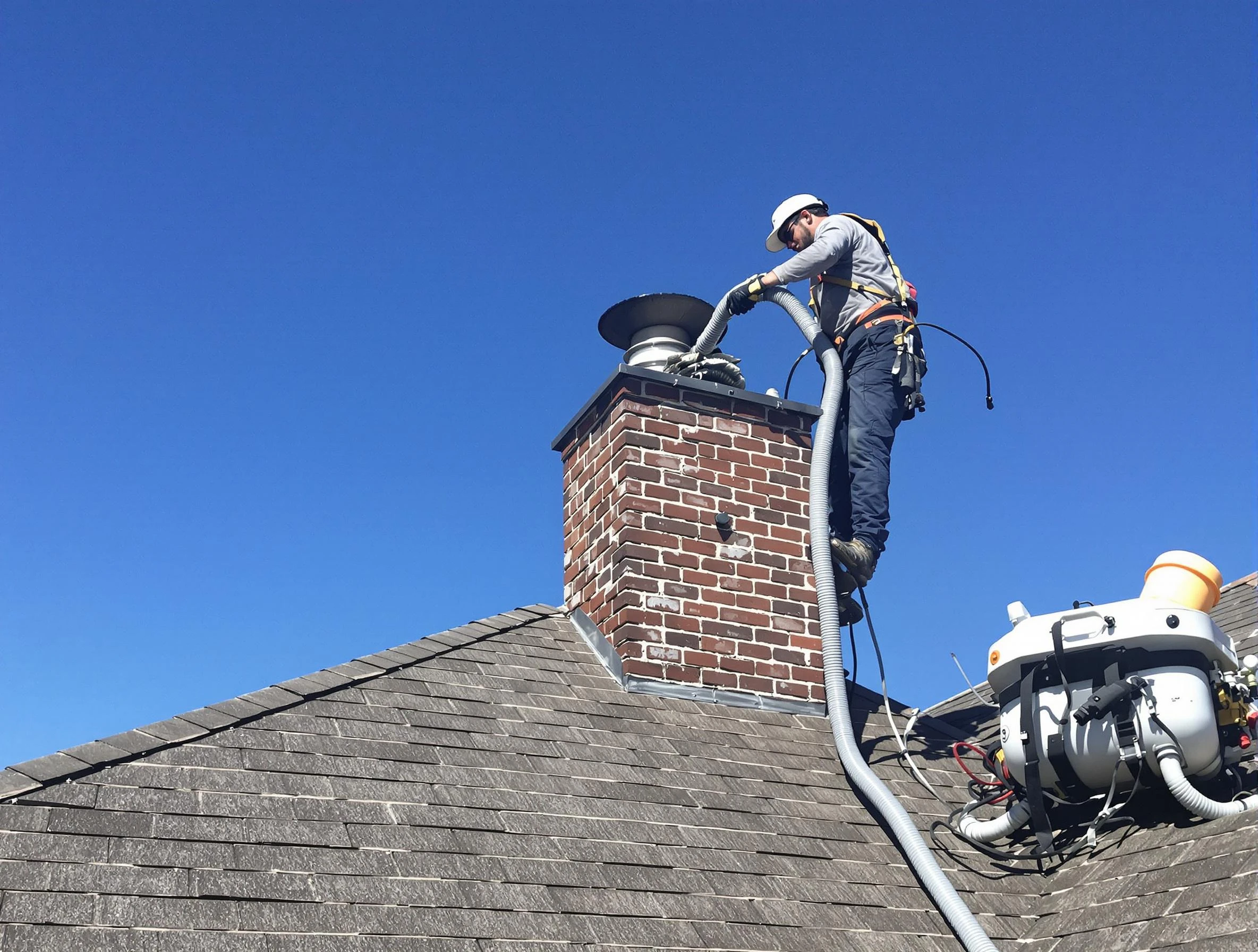 Dedicated Holt Chimney Sweep team member cleaning a chimney in Holt, AL