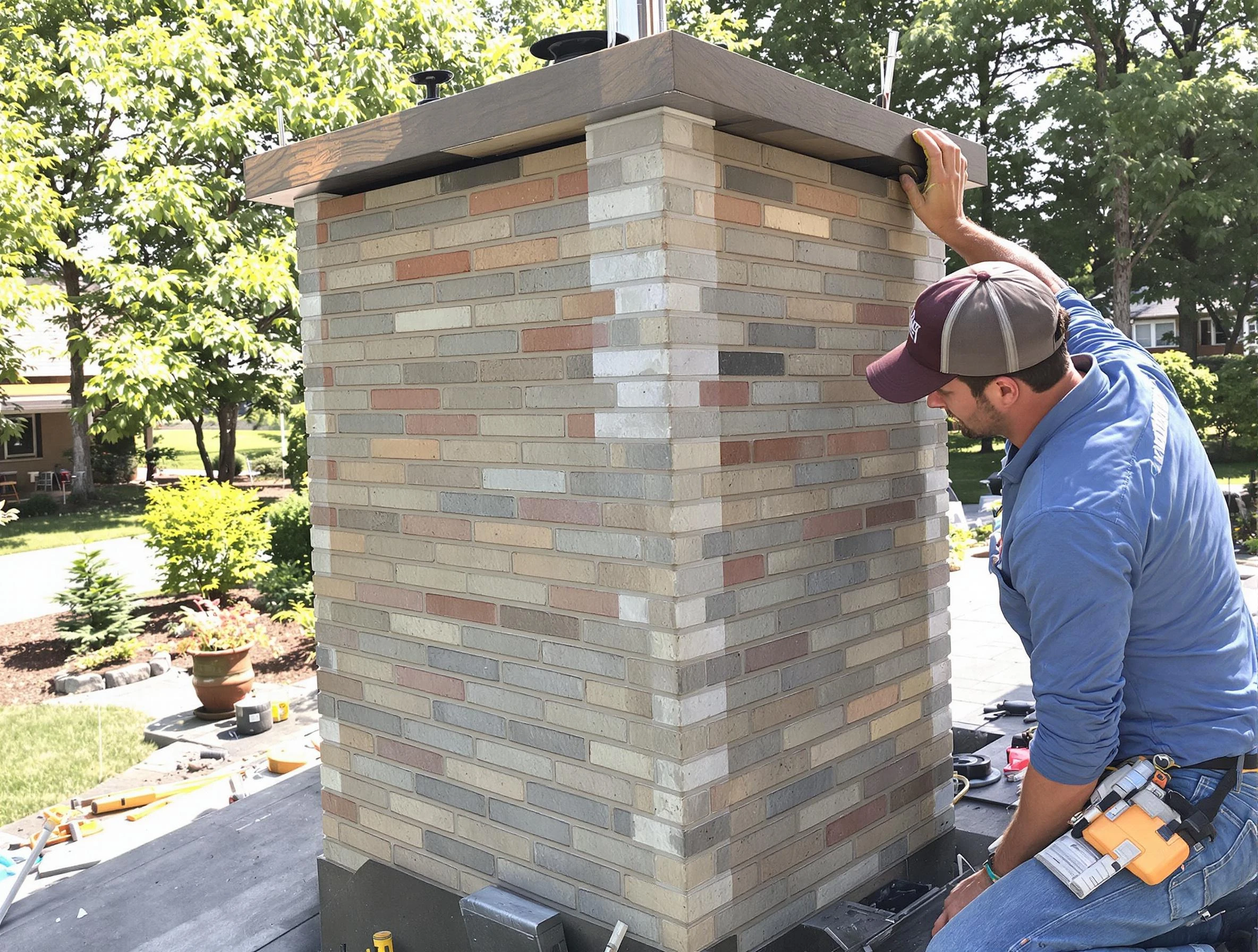 Holt Chimney Sweep completing a modern chimney remodel in Holt, AL