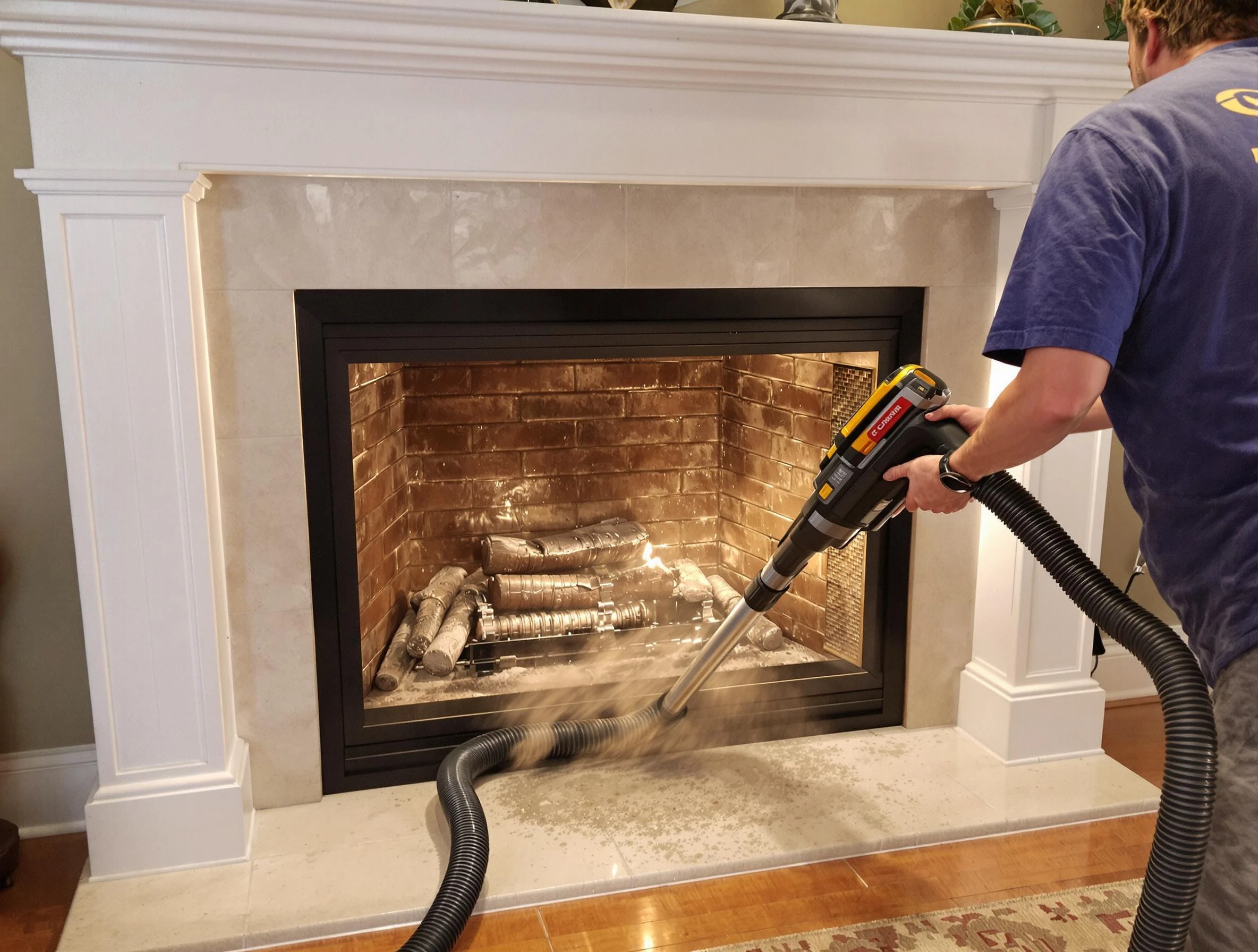 Fireplace cleaning performed by Holt Chimney Sweep in Holt, AL