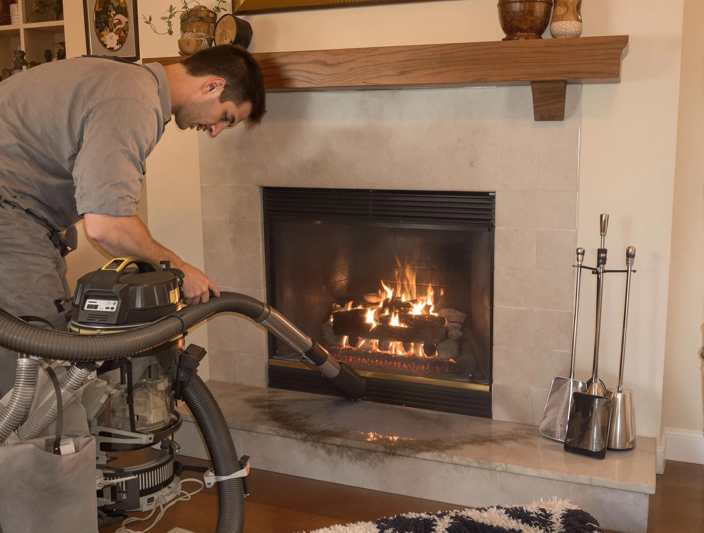 Routine fireplace upkeep by Holt Chimney Sweep in Holt, AL